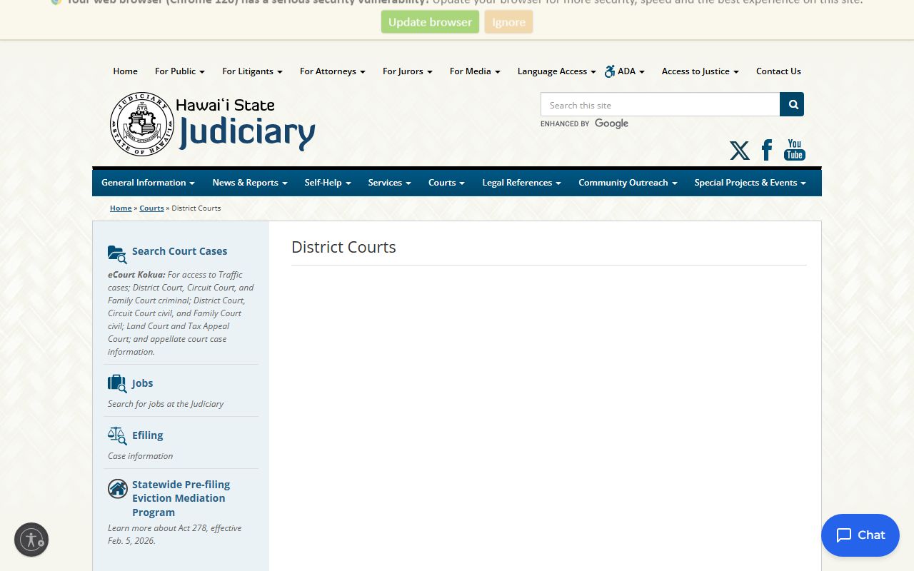 Hawaii District Courts information for probate court records