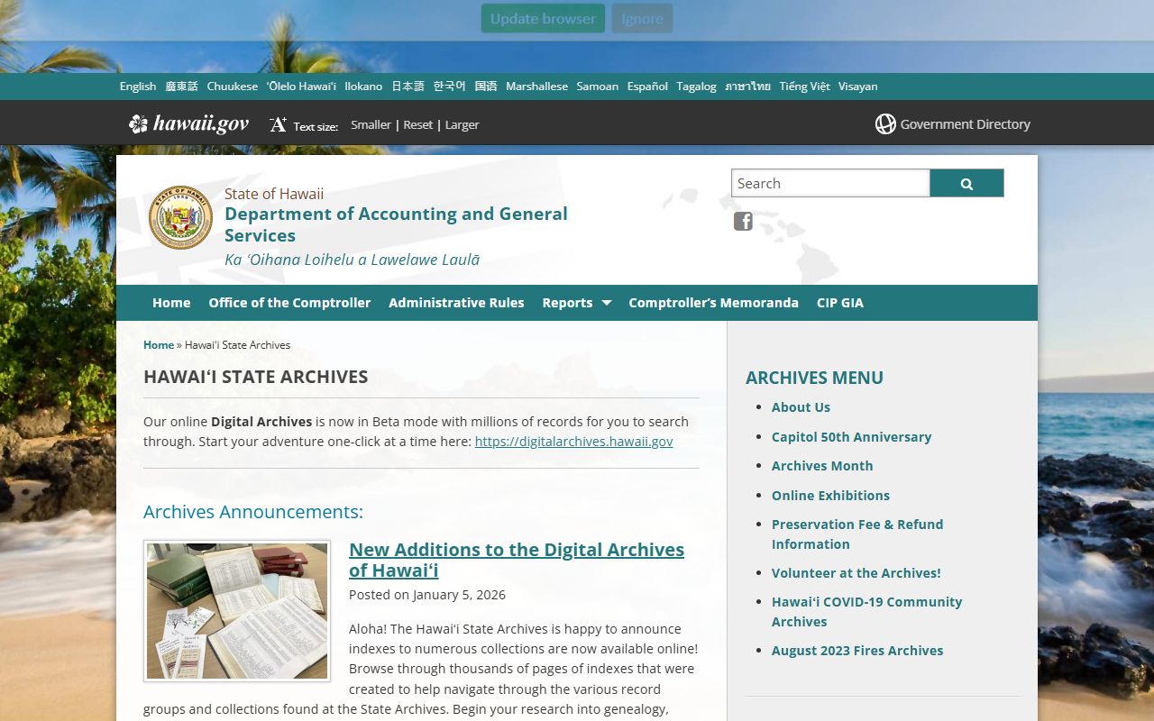 Hawaii State Archives holding historical probate court records